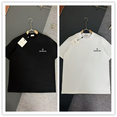 Moncler Classic Simple Logo Printed T-shirt Unisex Casual Loose Short Sleeve