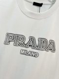 Prada New Classic 3D Logo T-shirt Unisex Casual Loose Short Sleeve