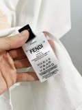 Fendi New Classic Embroidery Dog T-shirt Unisex Casual Loose Short Sleeve
