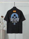 Louis Vuitton Fashion Patch Embroidered Logo T-shirt Unisex Casual Loose Short Sleeve