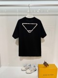 Prada New Classic 3D Logo T-shirt Unisex Casual Loose Short Sleeve
