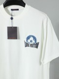 Louis Vuitton Fashion Patch Embroidered Logo T-shirt Unisex Casual Loose Short Sleeve