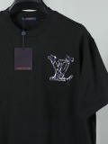 Louis Vuitton Fashion Patch Embroidered Logo T-shirt Unisex Casual Loose Short Sleeve