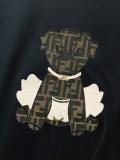 Fendi New Classic Embroidery Dog T-shirt Unisex Casual Loose Short Sleeve