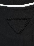 Prada Classic Embroidered Logo T-shirt Unisex Casual Loose Short Sleeve