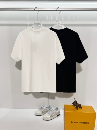 Fendi New Classic Embroidery Dog T-shirt Unisex Casual Loose Short Sleeve