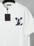 Louis Vuitton Fashion Patch Embroidered Logo T-shirt Unisex Casual Loose Short Sleeve