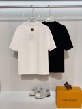 Louis Vuitton New Crown Ribbon Shield Embroidered Letter Logo T-shirt Unisex Casual Loose Short Sleeve