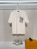 Louis Vuitton New Crown Ribbon Shield Embroidered Letter Logo T-shirt Unisex Casual Loose Short Sleeve