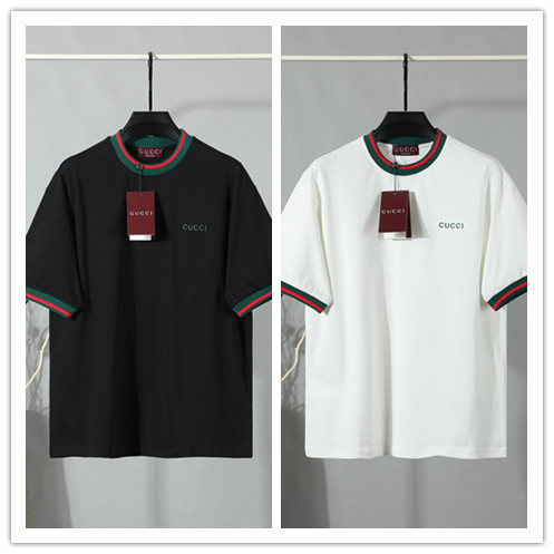 Gucci Classic Embroidered Logo T-shirt Unisex Casual Loose Short Sleeve