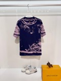 Louis Vuitton New High Street Gradient Tie Dye Logo Printed T-shirt Unisex Casual Versatile Short Sleeve