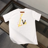 Louis Vuitton Fashion Personalized Logo Printed Short Sleeve Unisex Casual Loose T-shirt