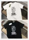 Dior Classic Personalized Logo Printed T-shirt Couple Casual Loose Short Sleeve