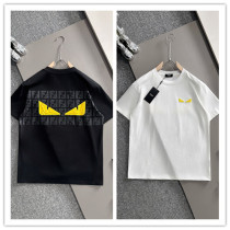 Fendi Fashion Embroidery Cracked Monster Eyes T-shirt Unisex Casual Loose Short Sleeve Fendi Fashion Embroidery Cracked Monster Eyes T-shirt Unisex Casual Loose Short Sleeve
