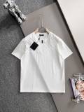 Louis Vuitton Fashion Foam Logo Printed Half Zipper T-shirt Unisex Casual Loose Short Sleeve