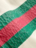 Gucci Classic Double G Patch Pocket Cracked Stripe T-shirt Unisex Casual Loose Short Sleeve
