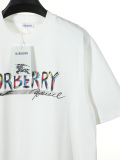 Burberry Classic Hand Drawn Logo War Horse Printed Short Sleeve Unisex Casual Loose T-shirt