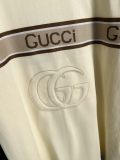 Gucci Fashion Ribbon Splicing Embroidered Logo T-shirt Unisex Casual Loose Short Sleeve