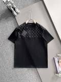 Louis Vuitton Fashion Foam Logo Printed Half Zipper T-shirt Unisex Casual Loose Short Sleeve