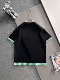 Loewe New Fashion Embroidered Logo Grid Splicing T-shirt Couple Casual Oversize Short Sleeve