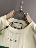 Gucci Classic Double G Patch Pocket Cracked Stripe T-shirt Unisex Casual Loose Short Sleeve