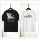 Burberry Classic Hand Drawn Logo War Horse Printed Short Sleeve Unisex Casual Loose T-shirt