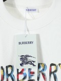 Burberry Classic Hand Drawn Logo War Horse Printed Short Sleeve Unisex Casual Loose T-shirt