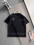 Louis Vuitton Fashion Leather Embroidered Logo T-shirt Unisex Casual Loose Short Sleeve