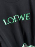 Loewe New Fashion Embroidered Logo Grid Splicing T-shirt Couple Casual Oversize Short Sleeve