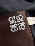 Loewe Fashion Embroidered Logo Leather Pocket Splicing T-shirt Unisex Casual Loose Short Sleeve