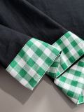 Loewe New Fashion Embroidered Logo Grid Splicing T-shirt Couple Casual Oversize Short Sleeve