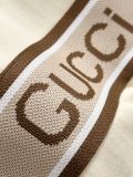 Gucci Fashion Ribbon Splicing Embroidered Logo T-shirt Unisex Casual Loose Short Sleeve