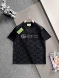 Gucci Classic Full Plush Printed Splicing Embroidered T-shirt Unisex Casual Oversize Short Sleeve