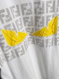 Fendi Fashion Embroidery Cracked Monster Eyes T-shirt Unisex Casual Loose Short Sleeve