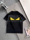 Fendi Fashion Embroidery Cracked Monster Eyes T-shirt Unisex Casual Loose Short Sleeve