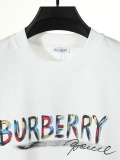 Burberry Classic Hand Drawn Logo War Horse Printed Short Sleeve Unisex Casual Loose T-shirt