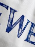 Loewe New Fashion Embroidered Logo Grid Splicing T-shirt Couple Casual Oversize Short Sleeve