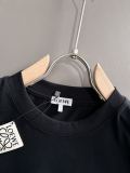 Loewe New Fashion Embroidered Logo Grid Splicing T-shirt Couple Casual Oversize Short Sleeve