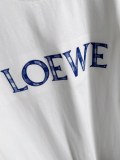 Loewe New Fashion Embroidered Logo Grid Splicing T-shirt Couple Casual Oversize Short Sleeve