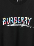 Burberry Classic Hand Drawn Logo War Horse Printed Short Sleeve Unisex Casual Loose T-shirt