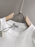 Loewe Fashion Embroidered Logo Leather Pocket Splicing T-shirt Unisex Casual Loose Short Sleeve