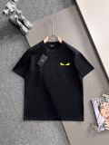 Fendi Fashion Embroidery Cracked Monster Eyes T-shirt Unisex Casual Loose Short Sleeve