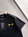 Fendi Fashion Embroidery Cracked Monster Eyes T-shirt Unisex Casual Loose Short Sleeve