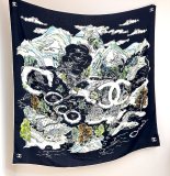 Chanel New Classic Camellia Elegant Versatile Velvet Square Scarf Size: 140 x 140 CM