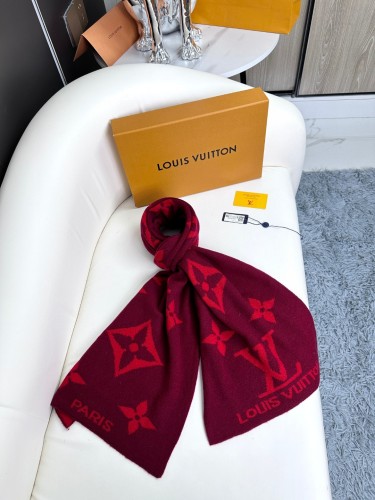 Louis Vuitton New Classic Logo Jacquard Cashmere Knitted Scarf Size: 32 x 180 CM