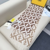 Fendi Fashion FF Jacquard Gradient Double Sided Cashmere Tassel Scarf Size: 35 x 180 CM