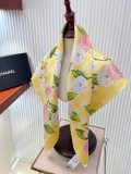 Chanel Fashion Floral Printed Silk Square Scarf Size: 90 x 90 CM