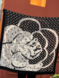 Chanel Elegant Camellia Logo Printed Cashmere Long Scarf Shawl Size: 100 x 200 CM