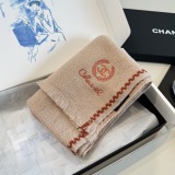 Chanel Classic Versatile Embroidered Logo Cashmere Scarf Size: 38 x 185 CM