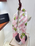Chanel Fashion Floral Printed Silk Square Scarf Size: 90 x 90 CM